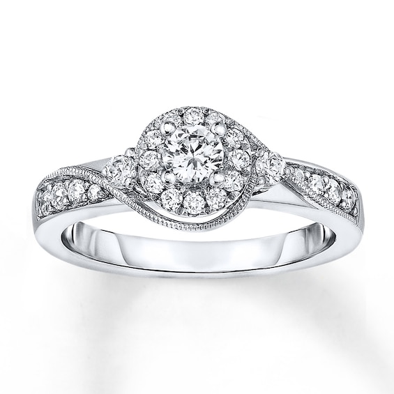 Previously Owned Diamond Ring 1/2 ct tw Round 10K White Gold