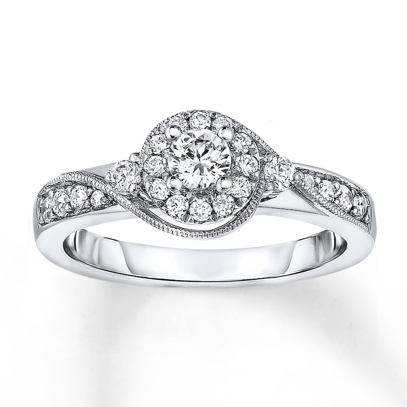 Main Image 1 of Previously Owned Diamond Ring 1/2 ct tw Round 10K White Gold
