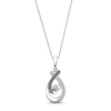 Thumbnail Image 1 of Previously Owned Teardrop Necklace 1/10 cttw Black & White Diamonds Sterling Silver