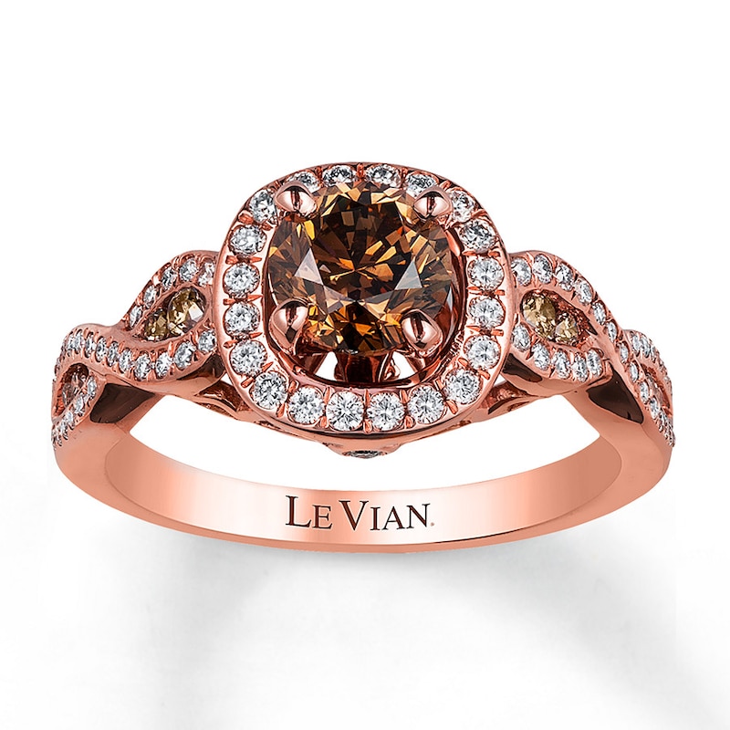 Main Image 1 of Previously Owned Le Vian Engagement Ring 1-1/3 cttw Diamonds 14K Strawberry Gold