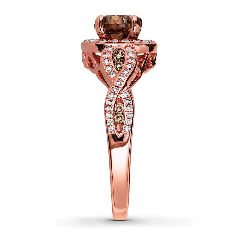 Main Image 3 of Previously Owned Le Vian Engagement Ring 1-1/3 cttw Diamonds 14K Strawberry Gold