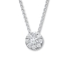 Thumbnail Image 1 of Previously Owned Necklace 3/8 ct tw Diamonds 18K White Gold