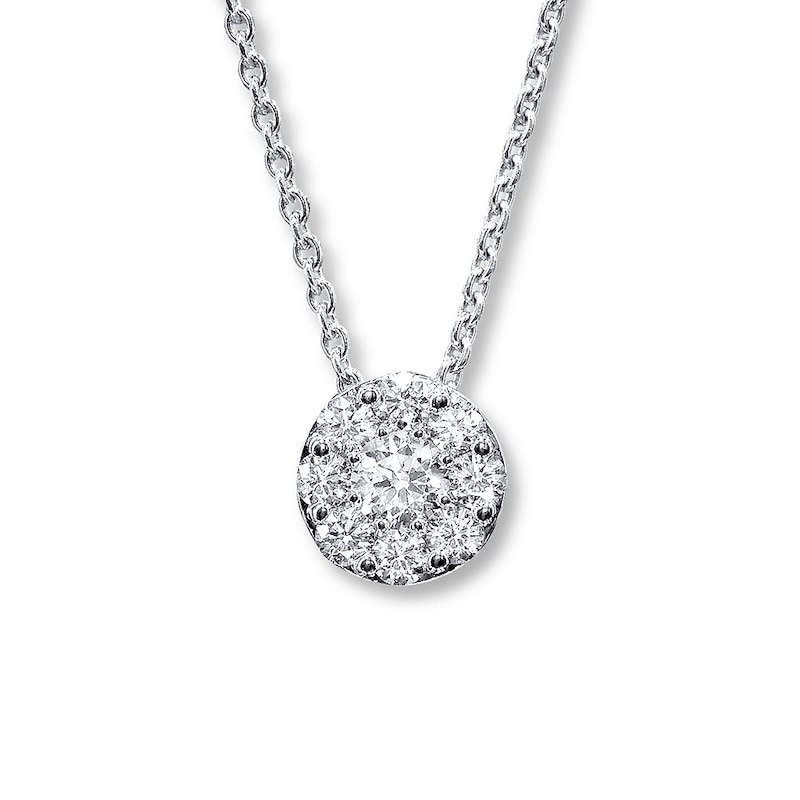 Main Image 1 of Previously Owned Necklace 3/8 ct tw Diamonds 18K White Gold