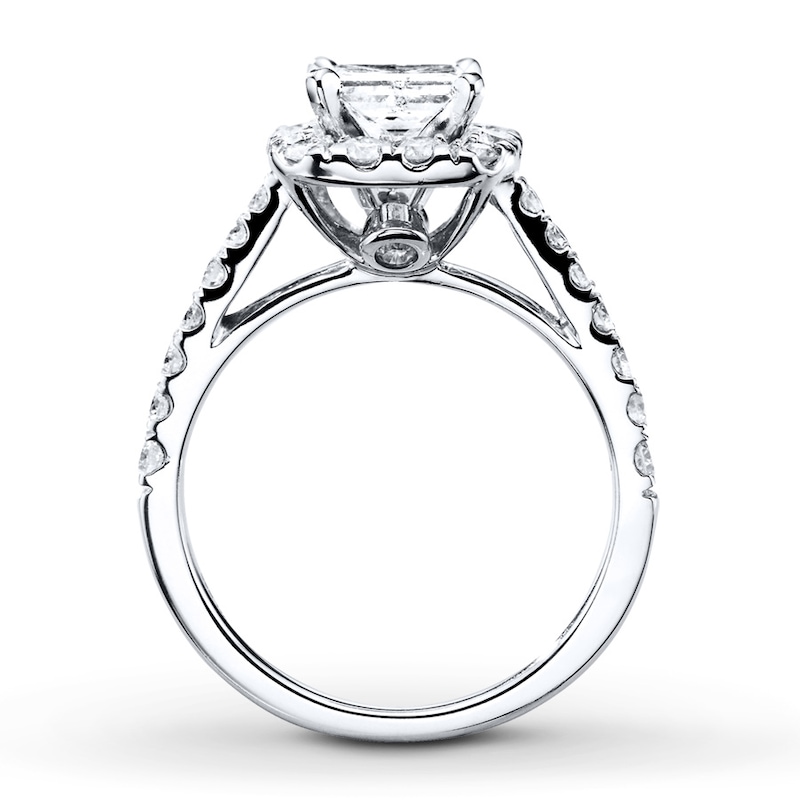 Main Image 2 of Previously Owned Diamond Engagement Ring 1-5/8 ct tw Princess-cut 14K White Gold
