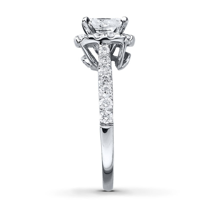 Main Image 3 of Previously Owned Diamond Engagement Ring 1-5/8 ct tw Princess-cut 14K White Gold
