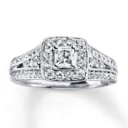 Previously Owned Diamond Engagement Ring 1 ct tw Princess-cut 14K White Gold