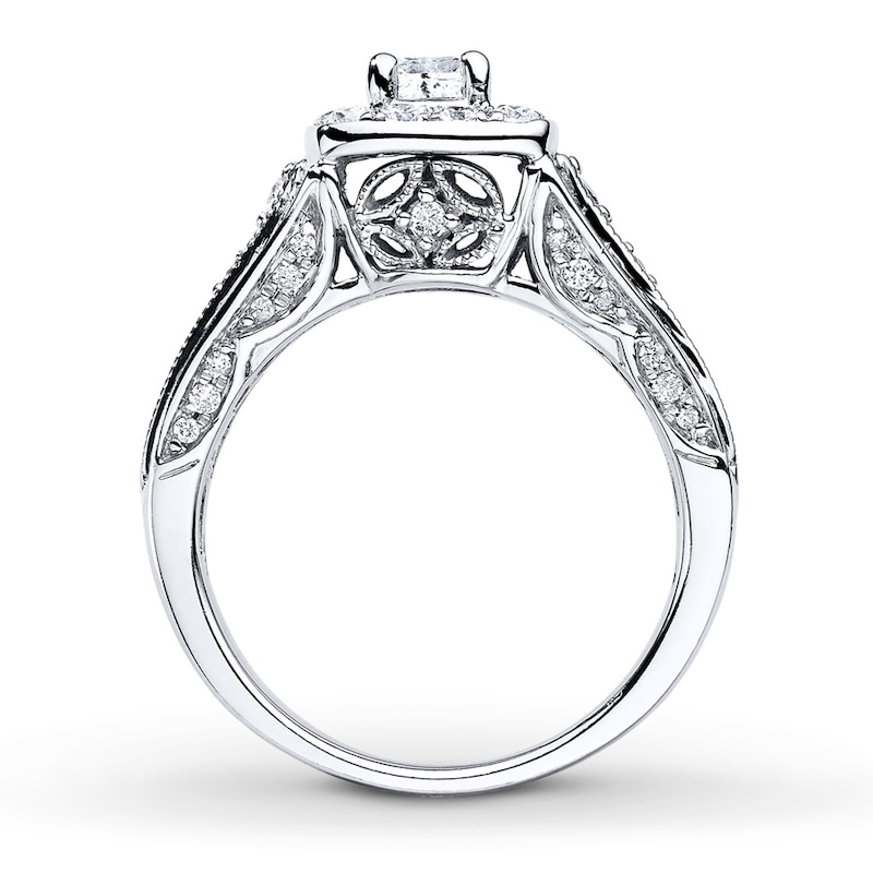 Main Image 2 of Previously Owned Diamond Engagement Ring 1 ct tw Princess-cut 14K White Gold