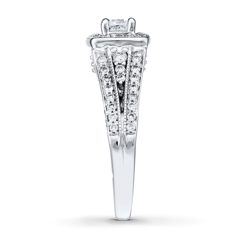 Main Image 3 of Previously Owned Diamond Engagement Ring 1 ct tw Princess-cut 14K White Gold