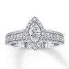 Thumbnail Image 1 of Previously Owned Diamond Engagement Ring 1 ct tw Marquise/Round 14K White Gold