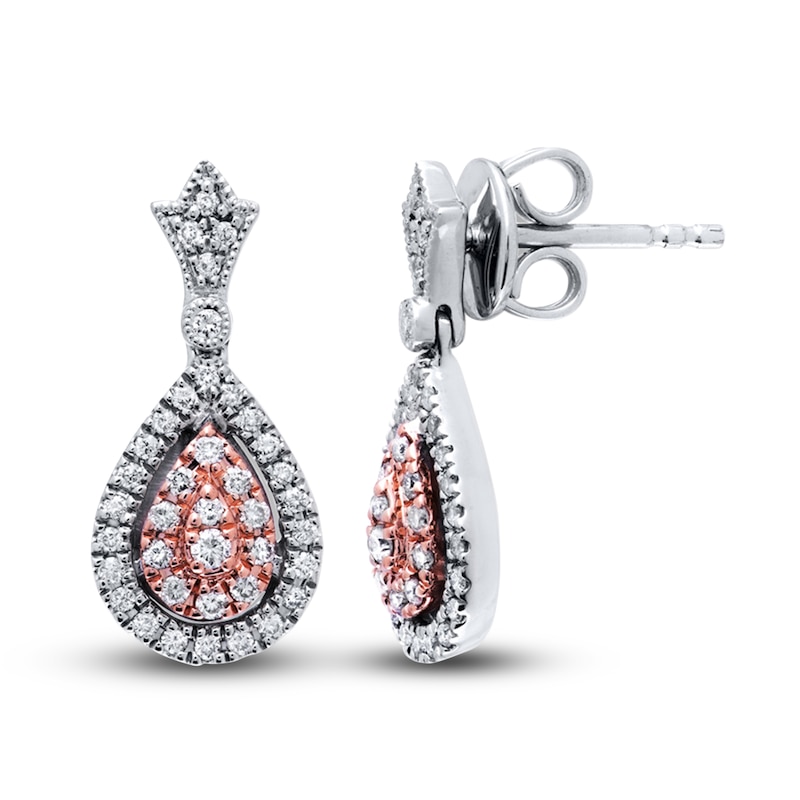 Previously Owned Neil Lane Earrings 1/3 ct tw Diamonds Sterling Silver & 14K Rose Gold