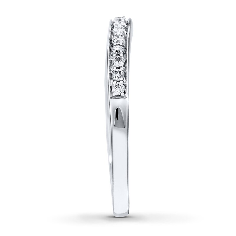 Main Image 3 of Previously Owned Diamond Wedding Band 1/5 ct tw Round-cut 14K White Gold