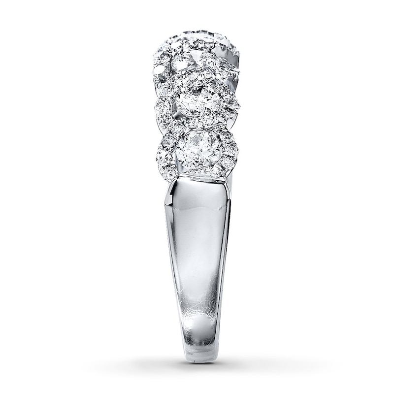 Main Image 3 of Previously Owned Diamond Anniversary Ring 1 ct tw Round-cut 14K White Gold