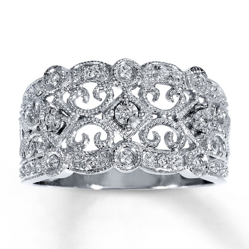 Main Image 1 of Previously Owned Diamond Ring 1/8 ct tw Sterling Silver