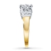 Thumbnail Image 3 of Previously Owned Diamond Flower Ring 1 ct tw Round-cut 14K Two-Tone Gold
