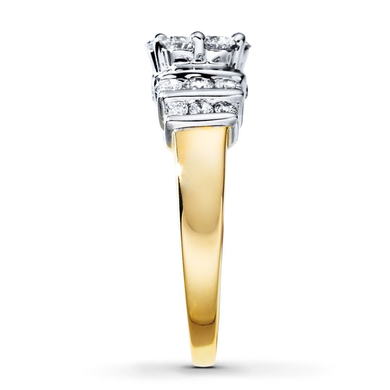 Main Image 3 of Previously Owned Diamond Flower Ring 1 ct tw Round-cut 14K Two-Tone Gold