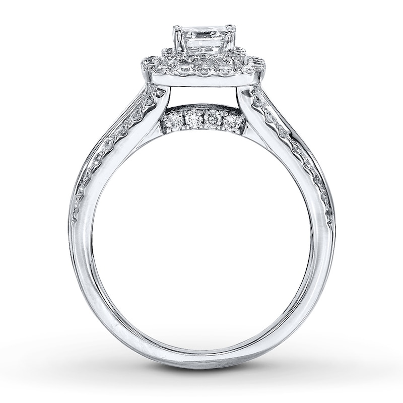 Main Image 2 of Previously Owned Diamond Engagement Ring 1-1/2 ct tw Emerald-cut 14K White Gold