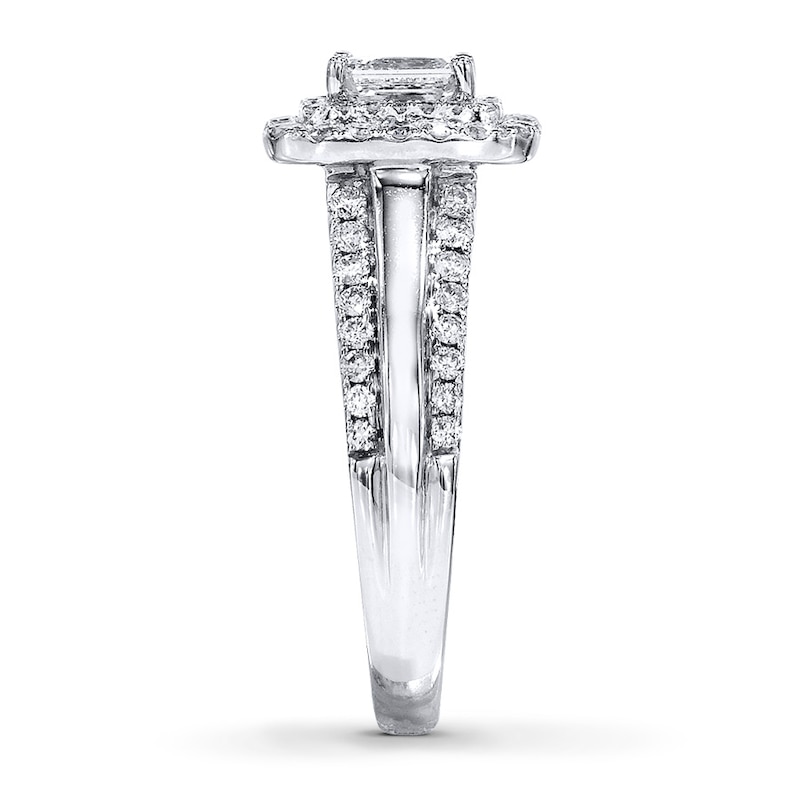 Main Image 3 of Previously Owned Diamond Engagement Ring 1-1/2 ct tw Emerald-cut 14K White Gold