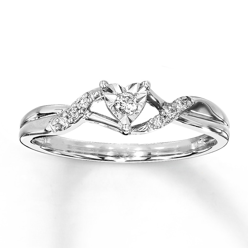 Main Image 1 of Previously Owned Diamond Ring 1/10 ct tw Round-cut Sterling Silver