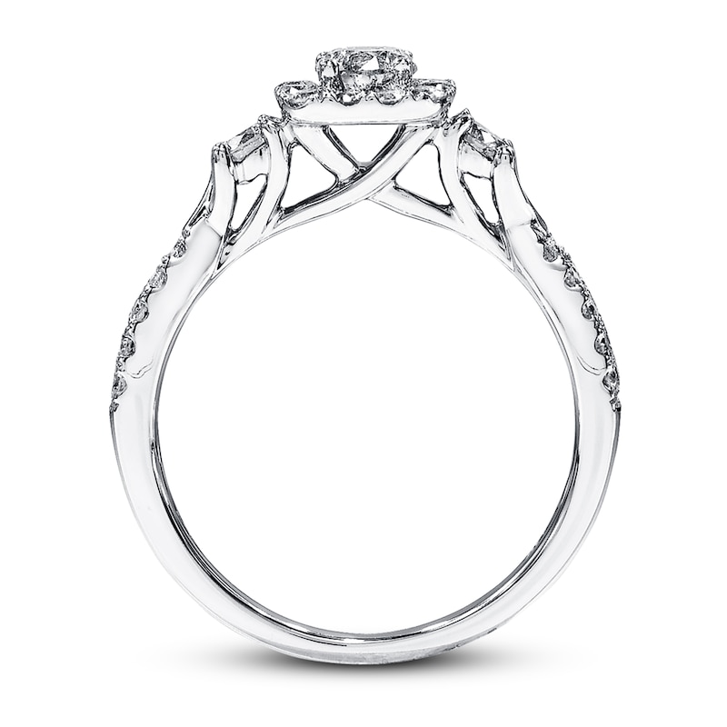 Main Image 2 of Previously Owned Diamond Engagement Ring 7/8 ct tw Round-cut 14K White Gold