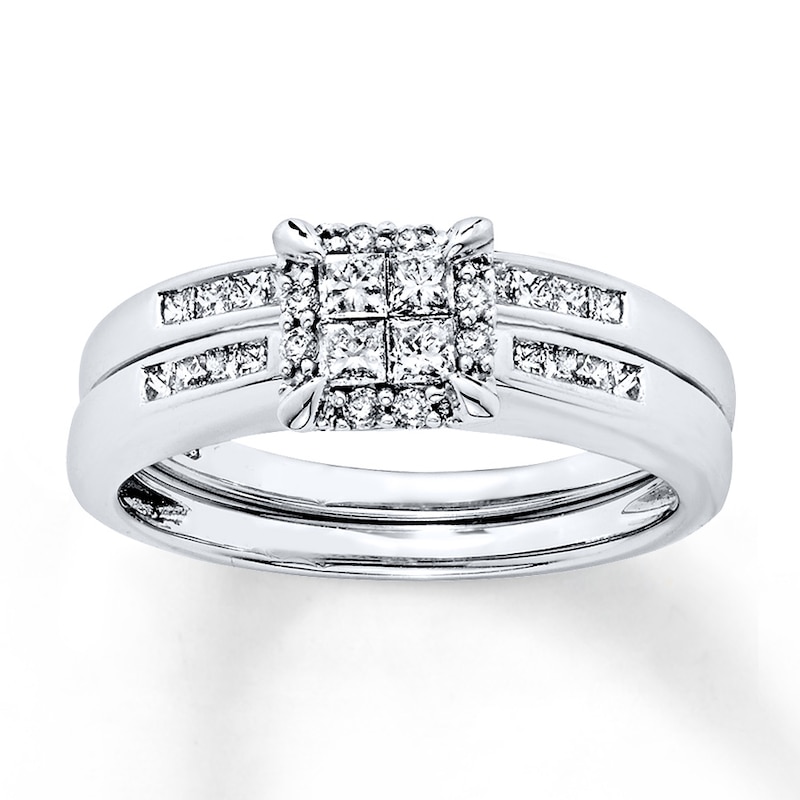 Main Image 1 of Previously Owned Diamond Bridal Set 1/2 carat tw 14K White Gold