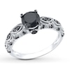 Thumbnail Image 1 of Previously Owned Black Diamond Ring 1-1/4 Carats tw 10K White Gold Size 7
