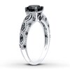 Thumbnail Image 2 of Previously Owned Black Diamond Ring 1-1/4 Carats tw 10K White Gold Size 7