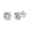 Thumbnail Image 1 of Previously Owned Diamond Earrings 1/5 ct tw Sterling Silver & 10K Rose Gold