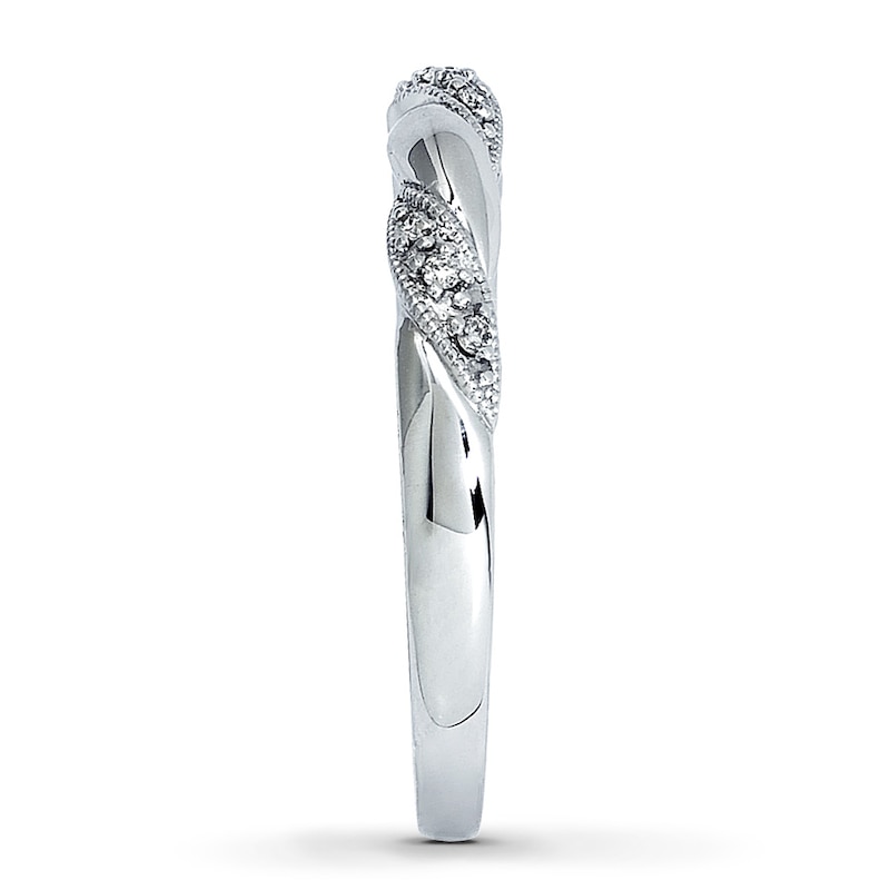 Main Image 3 of Previously Owned Diamond Anniversary Ring 1/20 ct tw Round-cut 10K White Gold