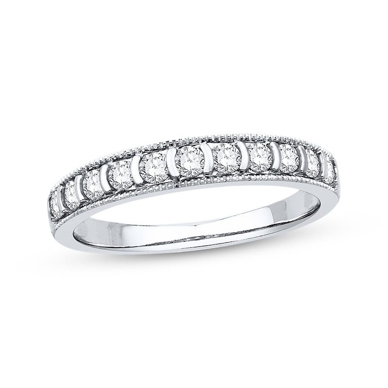 Main Image 1 of Previously Owned Diamond Anniversary Band 3/8 ct tw Round-Cut 10K White Gold