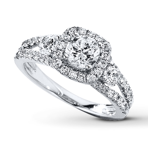 Previously Owned Diamond Ring 1-5/8 Carat tw Round-cut 14K White Gold