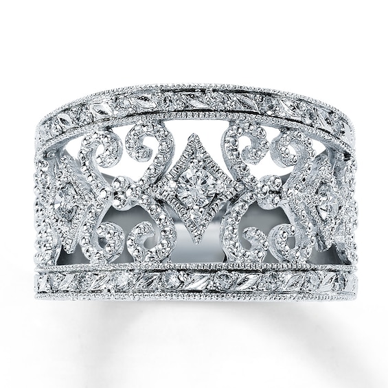 Previously Owned Diamond Ring 1/3 ct tw Round-cut Sterling Silver