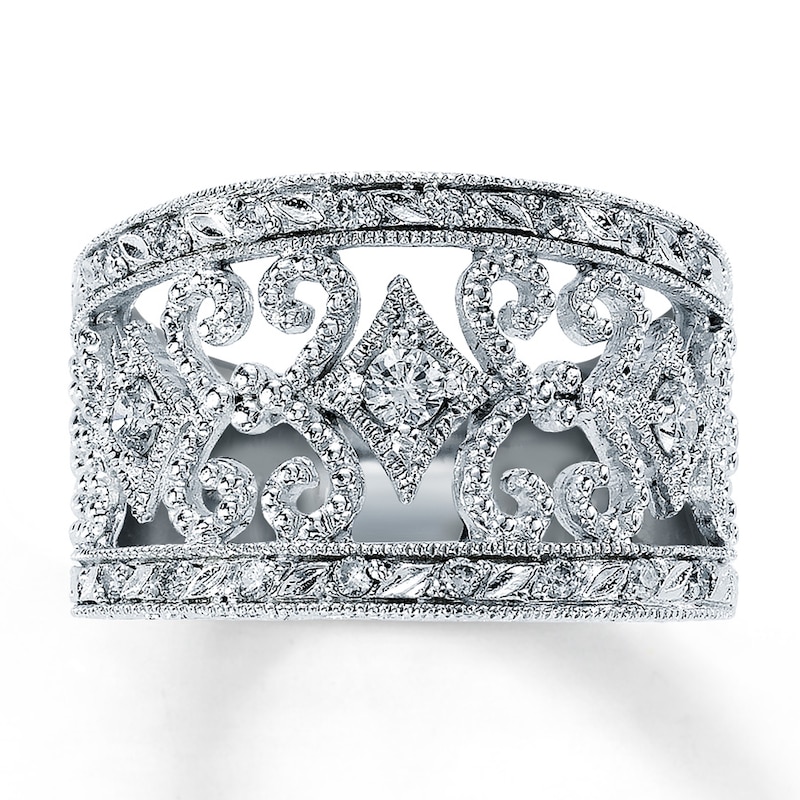 Main Image 1 of Previously Owned Diamond Ring 1/3 ct tw Round-cut Sterling Silver