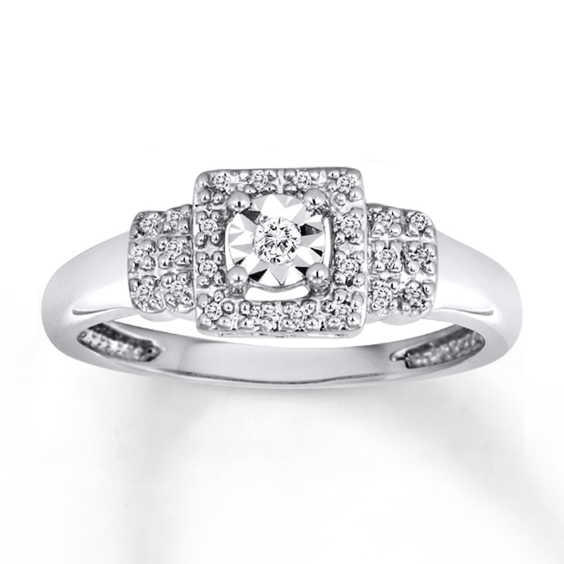 Main Image 1 of Previously Owned Diamond Promise Ring 1/10 ct tw Sterling Silver
