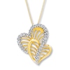 Thumbnail Image 1 of Previously Owned Diamond Heart Necklace 1/10 ct tw Round-Cut 10K Yellow Gold