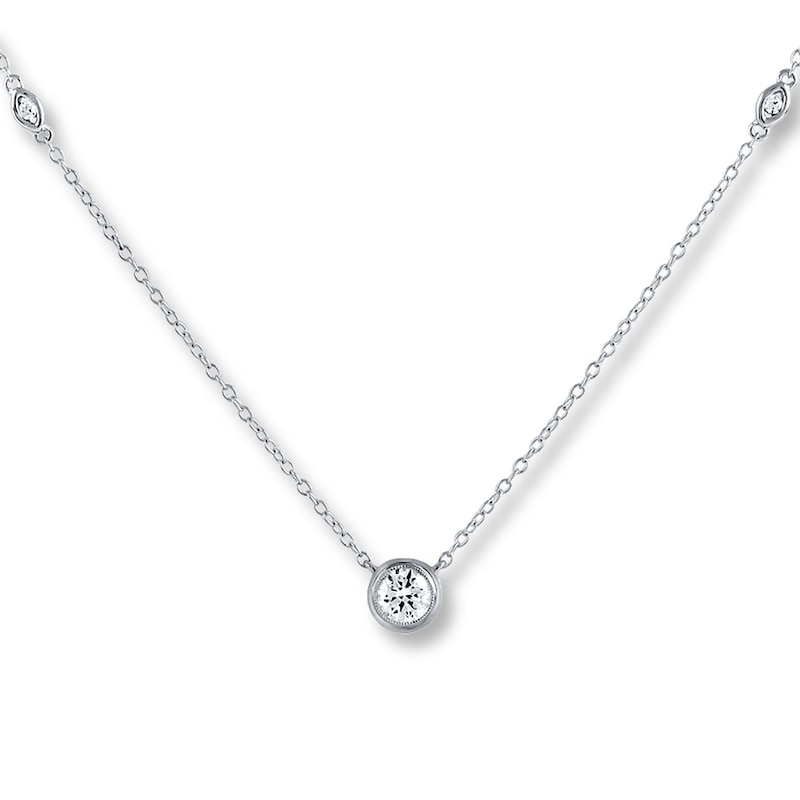 Previously Owned Diamond Necklace 3/4 ct tw Round-cut 14K White Gold