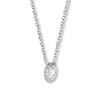 Thumbnail Image 1 of Previously Owned Diamond Necklace 3/4 ct tw Round-cut 14K White Gold