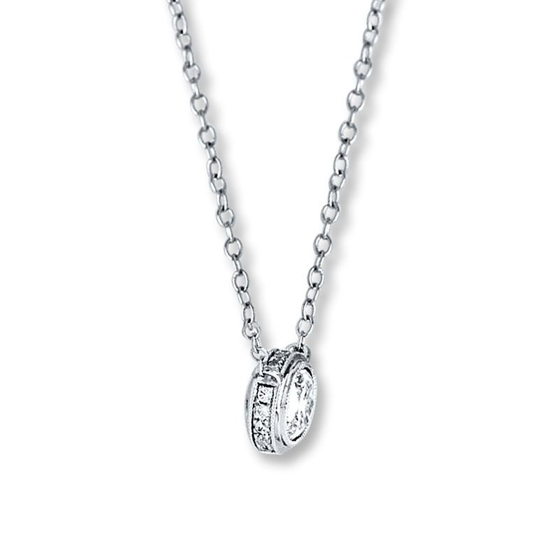 Previously Owned Diamond Necklace 3/4 ct tw Round-cut 14K White Gold
