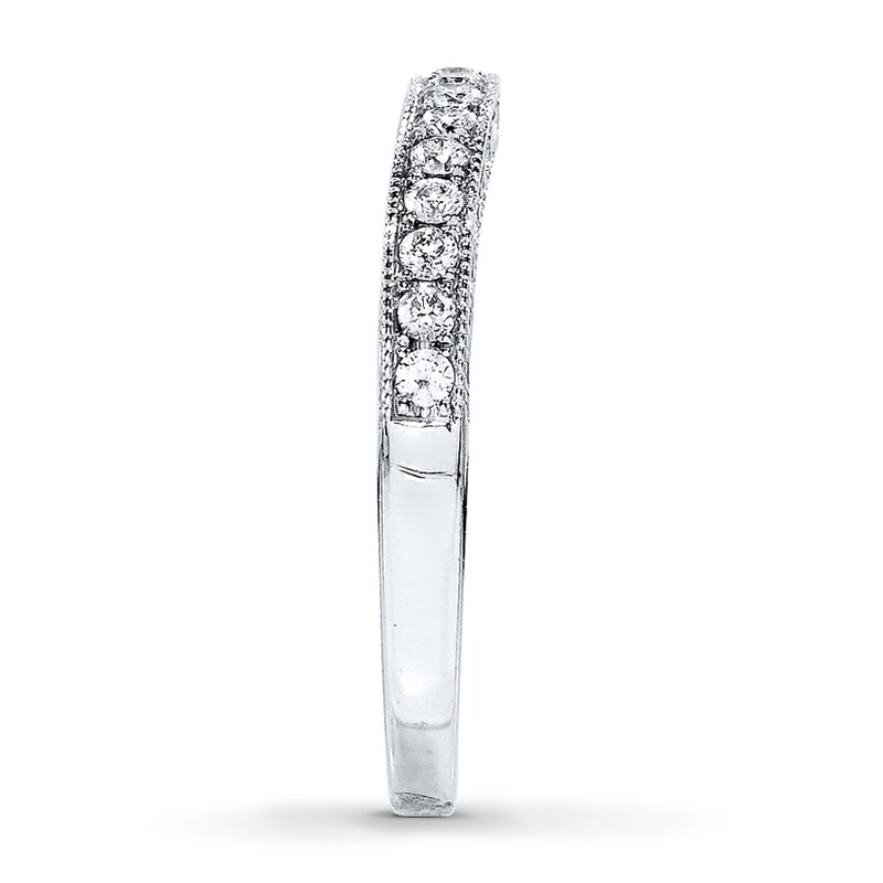 Main Image 3 of Previously Owned Diamond Wedding Band 1/3 ct tw Round-cut 14K White Gold