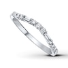 Thumbnail Image 1 of Previously Owned Diamond Anniversary Ring 1/4 ct tw Round & Baguette-cut 14K White Gold