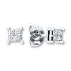 Thumbnail Image 1 of Previously Owned Diamond Earrings 1/5 ct tw Princess-Cut 14K White Gold