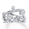 Thumbnail Image 1 of Previously Owned Peter Lam Spiral Ring 1/2 ct tw Diamonds 18K White Gold