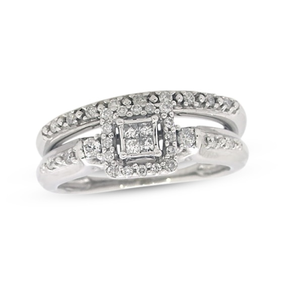 Previously Owned Princess-Cut Diamond Bridal Set 1/5 carat tw 10K White Gold