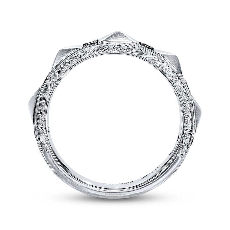 Main Image 2 of Previously Owned Neil Lane Men's Wedding Band 3/8 ct tw Black Round-cut Diamonds 14K White Gold