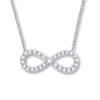 Thumbnail Image 1 of Previously Owned Infinity Necklace 1/2 ct tw Diamonds 14K White Gold