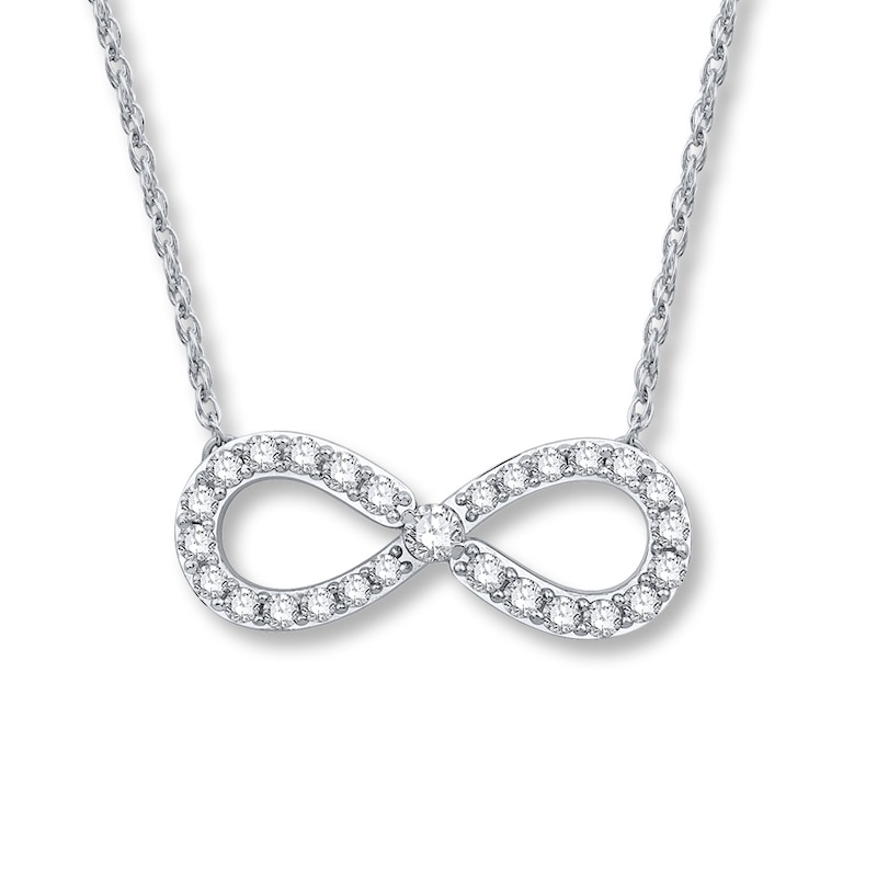 Main Image 1 of Previously Owned Infinity Necklace 1/2 ct tw Diamonds 14K White Gold