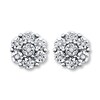 Thumbnail Image 1 of Previously Owned Diamond Flower Earrings 1/15 ct tw Round-cut Sterling Silver