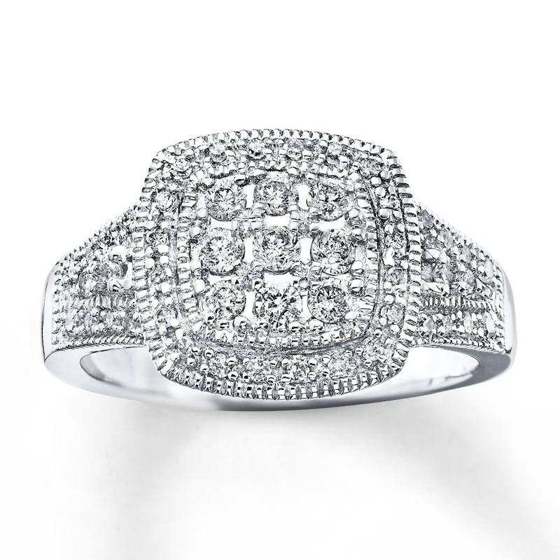 Main Image 1 of Previously Owned Diamond Ring 3/8 ct tw Round-cut 10K White Gold