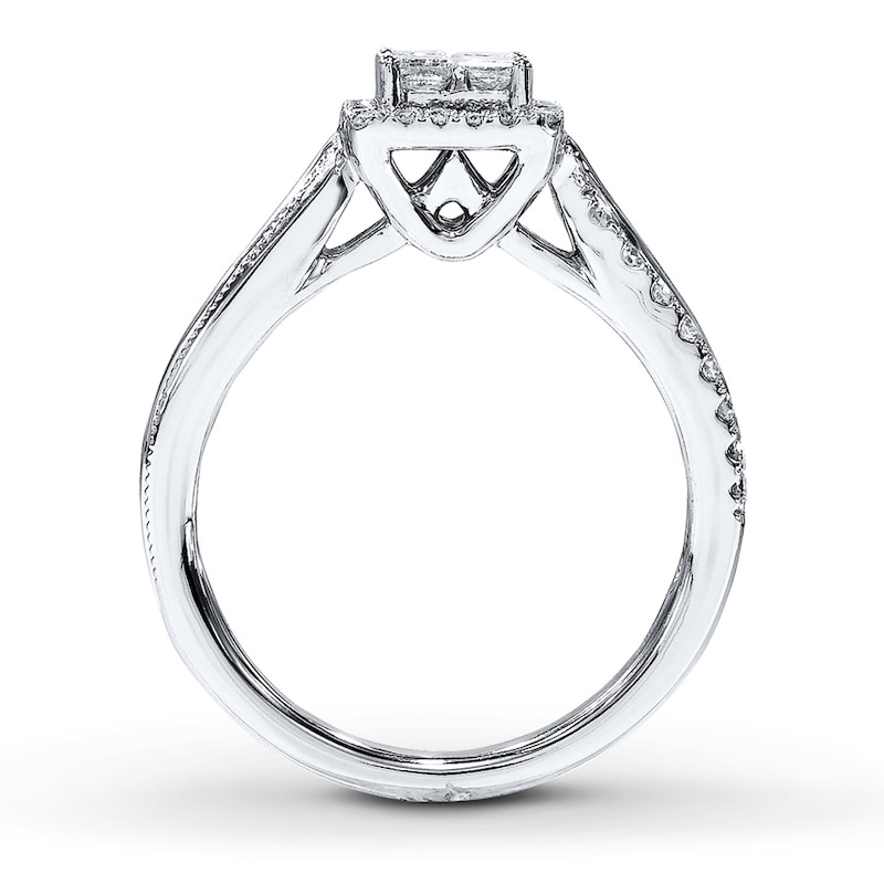 Main Image 2 of Previously Owned Diamond Ring 1/2 ct tw Princess & Round-cut 14K White Gold