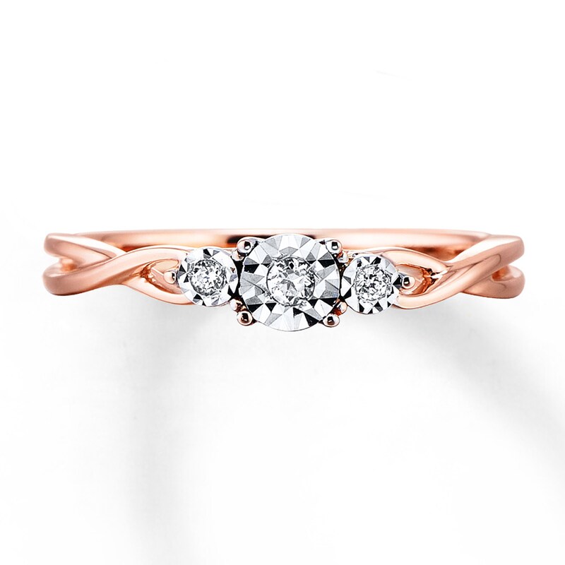 Main Image 3 of Previously Owned Diamond Ring 1/20 ct tw Round 10K Rose Gold