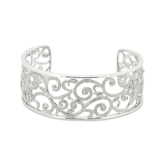 Previously Owned Diamond Cuff Bangle Bracelet 1/4 ct tw Sterling Silver